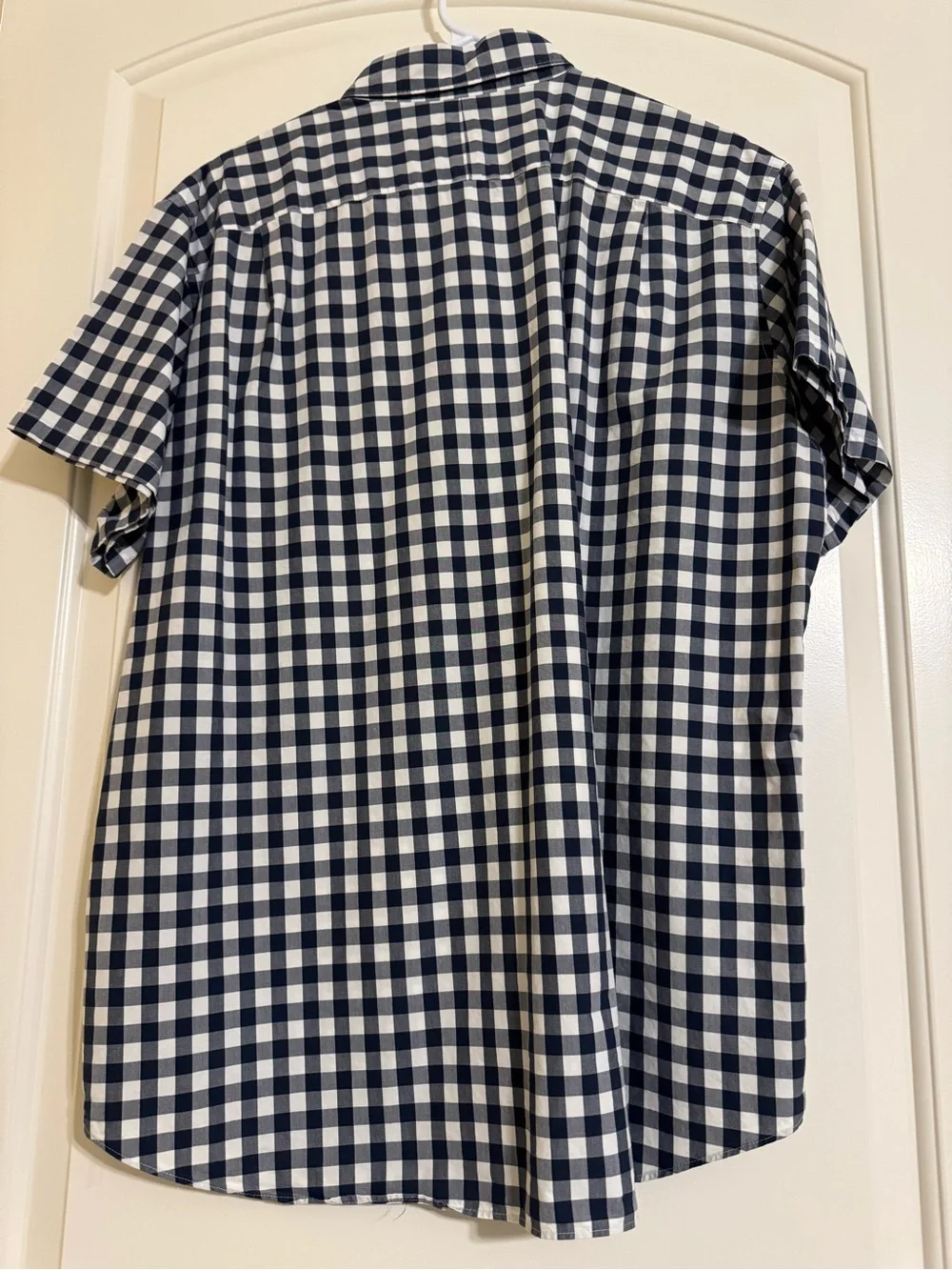 J. Crew Navy and White Gingham Button Down Shirt